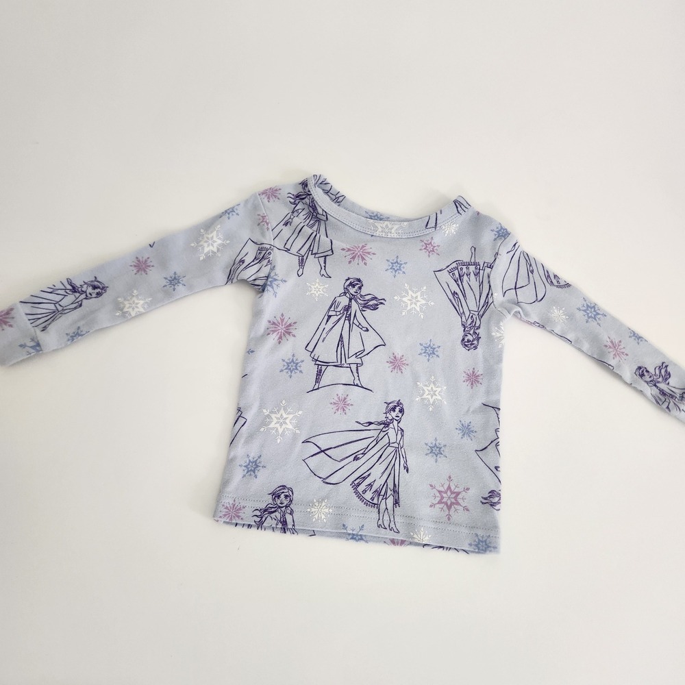 Baby Gap Disney Frozen Elsa Anna Pajama Top Blue Cotton 18-24 Months Long Sleeve
